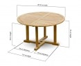 Canfield Teak Circular Wooden Table – 1.3m