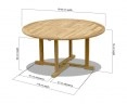 Canfield 5ft Teak Round Garden Table – 1.5m