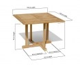 Canfield Teak Square Patio Dining Table – 1m