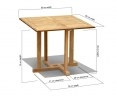 Canfield Teak Small Square Wooden Table – 0.9m