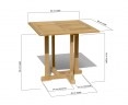 Canfield Small Teak Square Garden Table – 0.8m