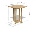 Canfield Teak Square Garden Table - 0.6m