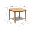 Sandringham Teak Square Patio Table – 0.9m