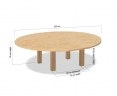 Titan 7ft Large Round Garden Table, Teak – 2.2m