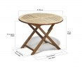 Suffolk Teak Folding Round Garden Table – 1m