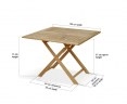 Suffolk Square Folding Table, Teak – 1m