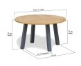 Disk Round Teak Garden Table with Steel Legs – 1.3m