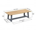 Bridgewater Rectangular Teak and Steel Outdoor Table – 2.6m