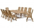 Dorchester Extending 2 - 3m Table & 10 Cheltenham Recliner Chairs