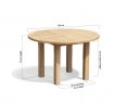 Titan Teak Round Outdoor Table, square leg – 1.2m