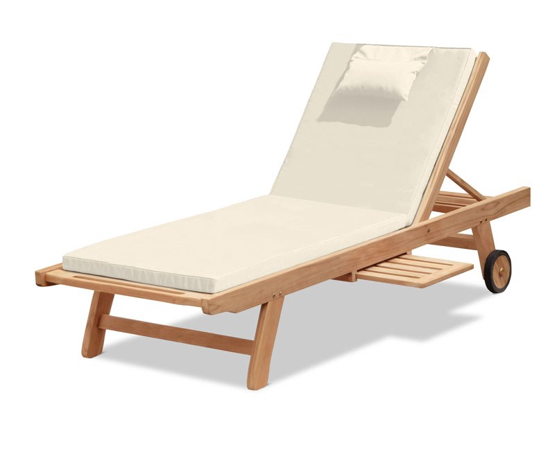 Luxury Wide Teak Sun Lounger with cushion New End of Line