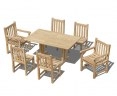 Belgrave 1.5m Teak Dining Table with 6 Windsor Chairs
