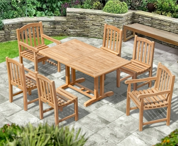 Belgrave 1.5m Teak Dining Table with 6 Clivedon Chairs