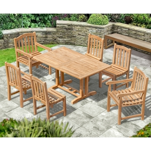 Belgrave 1.5m Teak Dining Table with 6 Clivedon Chairs