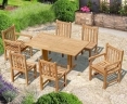 Belgrave 1.5m Teak Dining Table with 6 Windsor Chairs