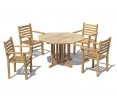 Berrington Octagonal 1.2m Table with 4 Yale Stacking Armchairs