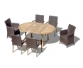 Brompton Extending 1.2m-1.8m Table, 2 Riviera Armchairs &  4 St. Tropez Chairs