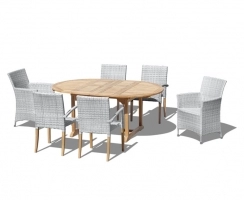 Brompton Extending 1.2-1.8m Set, 2 Riviera Chairs, 4 St. Tropez Chairs