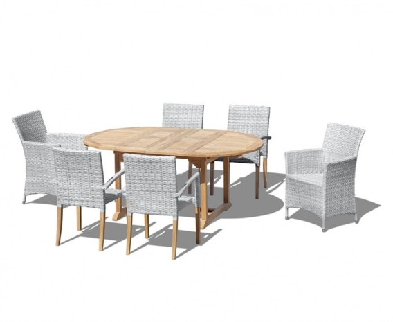 Brompton Extending 1.2m-1.8m Table, 2 Riviera Armchairs &  4 St. Tropez Chairs