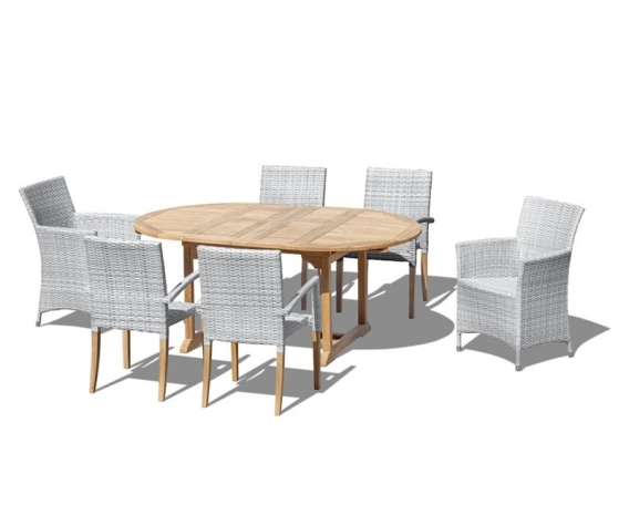 Brompton Extending 1.2-1.8m Set, 2 Riviera Chairs, 4 St. Tropez Chairs