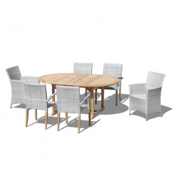 Brompton Extending 1.2-1.8m Set, 2 Riviera Chairs, 4 St. Tropez Chairs