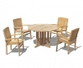 Berrington Octagonal Gateleg 1.2m Table with 4 Bali Stacking Chairs