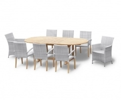 Brompton Extending 1.8 - 2.4m Table, 6 St. Tropez & 2 Riviera Armchairs