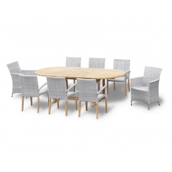 Brompton Extending 1.8 - 2.4m Table, 6 St. Tropez & 2 Riviera Armchairs