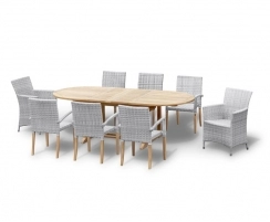 Brompton Extending 1.8-2.4m Set, 2 Riviera Chairs, 8 St. Tropez Chairs