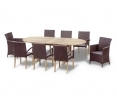 Brompton Extending 1.8 - 2.4m Table, 2 Riviera Armchairs & 8 St. Tropez Chairs