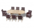 Brompton Extending 1.8 - 2.4m Table, 2 Riviera Armchairs & 8 St. Tropez Chairs