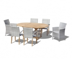 Brompton Extending 1.2 - 1.8m Table, 4 St. Tropez & 2 Riviera Armchairs