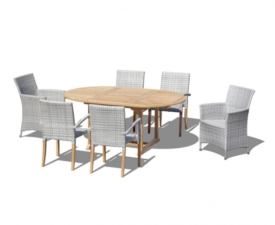 Brompton Extending 1.2 - 1.8m Table, 4 St. Tropez & 2 Riviera Armchairs