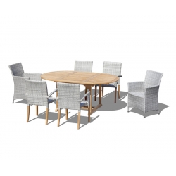 Brompton Extending 1.2 - 1.8m Table, 4 St. Tropez & 2 Riviera Armchairs