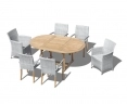 Brompton Extending 1.2 - 1.8m Table, 4 St. Tropez & 2 Riviera Armchairs