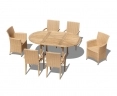 Brompton Extending 1.2 - 1.8m Table, 4 St. Tropez & 2 Riviera Armchairs