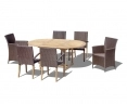 Brompton Extending 1.2 - 1.8m Table, 4 St. Tropez & 2 Riviera Armchairs