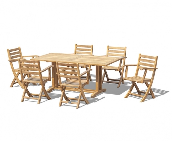 Belgrave 6 Seater 1.8m Table with Suffolk Folding Chairs Set