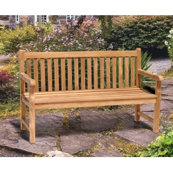 Windsor 3 Seater Teak Garden Bench, 5ft Park Bench – 1.5m