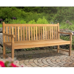 Windsor 4 Seater Teak Garden Bench, 6ft Park Bench – 1.8m