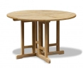 Berrington Teak Garden Drop Leaf Table, Round – 1.2m