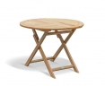 Suffolk Teak Folding Round Garden Table – 1m