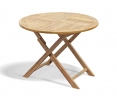 Suffolk Teak Folding Round Garden Table – 1m