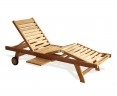 Luxury Sun Lounger with cushion, Teak