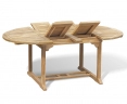 Brompton Teak Extending Garden Table, Double Leaf, Oval – 1.2 - 1.8m