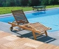 Luxury Sun Lounger with cushion, Teak