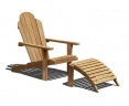 Adirondack Chair, Teak wood with leg rest