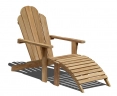 Adirondack Chair, Teak wood with leg rest