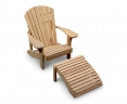 New England Teak Adirondack Chair & Leg Rest