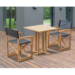 Canfield 70cm Table and 2 Director's Chairs Set